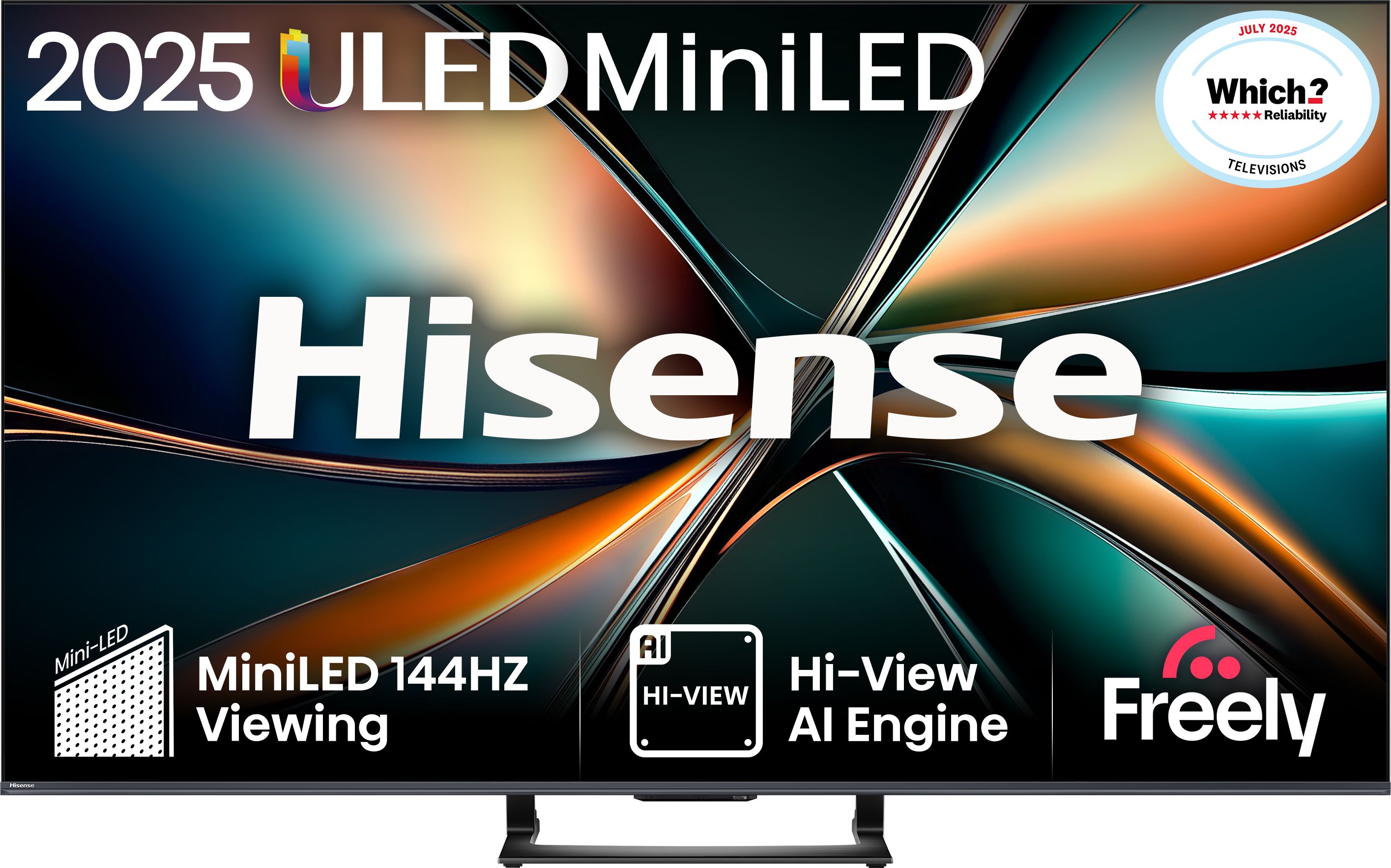 Hisense 55-inch 4K Ultra HD MiniLED TV - Quantum Dot Colour, Low Reflection Screen, Freely